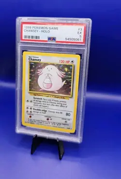Chansey 3/102 Holo Rare Base Set Pokemon Card TCG WOTC 1999 Pokemon Graded PSA 5 - Image 4