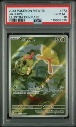 Pokemon Caterpie 172/165 Scarlet & Violet 151 Illustration Rare PSA 10 - Image 1