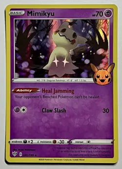 Mimikyu 081/189 (LP) Holo Rare Halloween Trick or Trade 2020 Pokemon - Image 1
