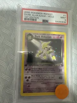 Dark Alakazam Holo 1/82 1st Edition Team Rocket Pokemon TCG PSA 9 - Image 1