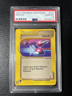 2002 Pokemon Expedition #157 Switch Trainer PSA 10 - Image 1