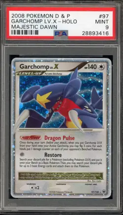 Pokemon Garchomp Lv.X Majestic Dawn Holo Ultra Rare #97 PSA 9 Mint - Image 1