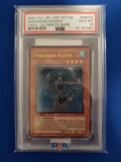 Yugioh PSA 10 Aquarian Alessa TAEV-EN020 Ultimate Rare 1st Edition - Image 1
