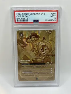2024 DISNEY LORCANA EN 6-AZURITE SEA CHIP 'N' DALE - RECOVERY RANGERS PSA 9 - Image 1