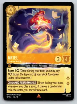 Disney Lorcana Ariel Ethereal Voice Whispers in the Well Rare #17/204 NM - Image 1