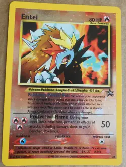 Entei #34 Black Star Promo Reverse Holo Pokemon, small crease see pics MP - Image 1
