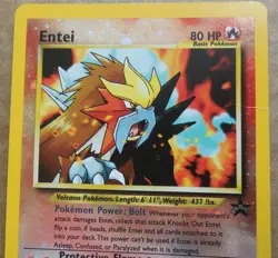 Entei #34 Black Star Promo Reverse Holo Pokemon, small crease see pics MP - Image 2