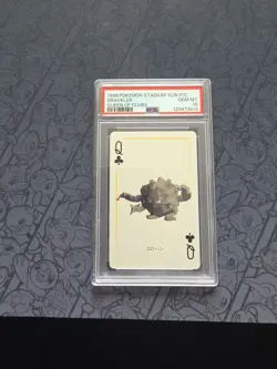 Pokemon: Graveler Queen of Clubs Playing Cards Stadium Yellow 1998- PSA 10 -C104 - Image 1