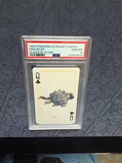 Pokemon: Graveler Queen of Clubs Playing Cards Stadium Yellow 1998- PSA 10 -C104 - Image 4