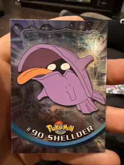 Shellder #90 - Topps BLUE LOGO - SILVER HOLO - Series 2 - POKEMON CARD - NM - Image 1