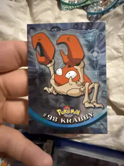 Topps Pokemon Foil Holo Card TV Animation Series 2 Blue Logo #98 Krabby Nm - Image 1