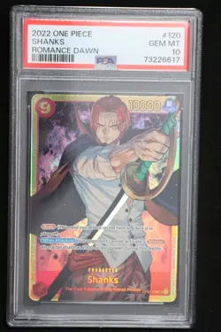 2022 One Piece OP01-120 Shanks SEC PSA 10 Romance Dawn English - Image 1