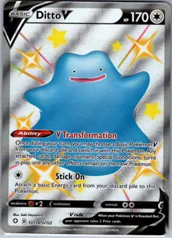 Ditto V SV118/SV122 Shining Fates: Shiny Vault - Pokemon Card - NM - Image 1