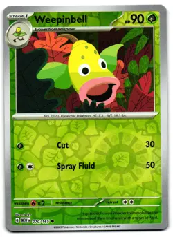 Weepinbell 070/165 - 151 Common Pokemon TCG Reverse Holo - LP Card - Image 1