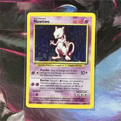 Pokemon Mewtwo Base Set Holo Rare 10/102 60 HP 10+ Attack Card - Image 1