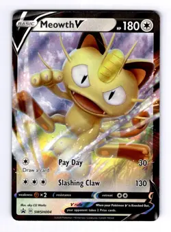 Meowth V - SWSH004 SWSH: Sword & Shield Promo Cards #SWSH4 Promo Holo NM Pokemon - Image 1