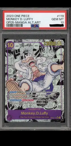 PSA 10 One Piece Monkey D. Luffy MANGA OP05-119 SEC GEM MINT! - Image 1