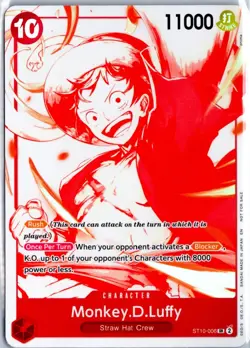 Monkey D Luffy SR ST10-006 3rd Anniversary Treasure Campaign One Piece ENGLISH - Image 1
