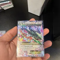Pokemon M Rayquaza EX Full Art Holo Mega Dragon 220 HP Emerald Break Card - Image 3