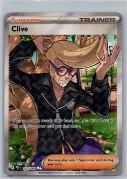 Clive - 227/091 - Pokemon Paldean Fates Full Art Ultra Rare Card NM - Image 1