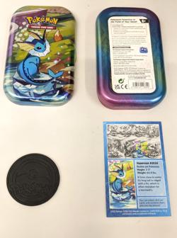 Pokemon TCG Vaporeon Scarlet & Violet Prismatic Evolutions Mini Tin Card Coin - Image 3