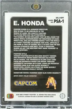 2025 SMC Street Fighter E. HONDA Silver PSA Exclusive Card - Image 2