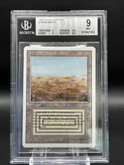Magic MTG - Scrubland Rare Lands- Revised - BGS 9 Graded Mint - Image 1