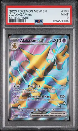 Alakazam Ex Ultra Rare Pokemon Mew En-151 188/165 PSA 9 - Image 1