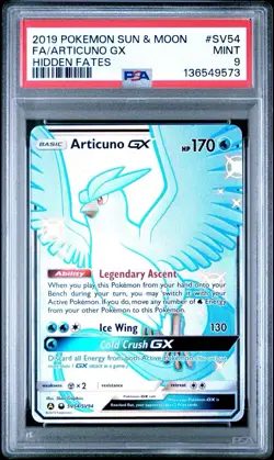 2019 POKEMON SUN & MOON HIDDEN FATES #SV54 FULL ART/ARTICUNO GX PSA 9 - Image 1
