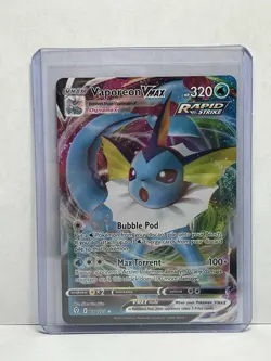 Pokemon TCG SWSH07: Evolving Skies #030/203 Vaporeon VMAX Holo - Image 1