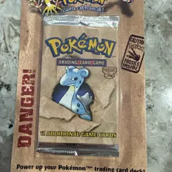Pokemon Fossil Booster Blister Pack Lapras Artwork 1999 WOTC Factory Sealed - Image 2