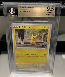 Pokemon TCG PIKACHU C 2022 Pokemon GO Japanese 27 BGS 9.5 GEM MINT - Image 1