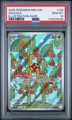 2025 POKEMON MEG EN-MEGA EVOLUTION ILLUSTRATION RARE #136 SHUCKLE PSA 10 - Image 1