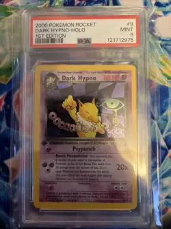 2000 Pokemon Team Rocket Dark Hypno 1st Edition Holo Rare #9 PSA 9 Mint - Image 1