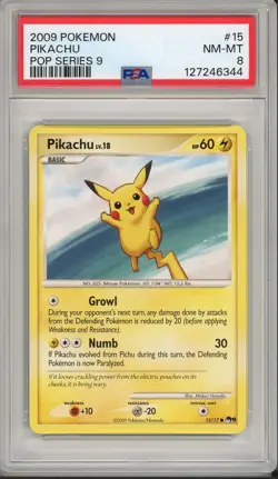 2009 Pokemon Pop Series 9 Pikachu #15 PSA 8 - Image 1