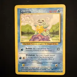 Pokemon TCG Squirtle Base Set 63/102 Regular MP. - Image 1