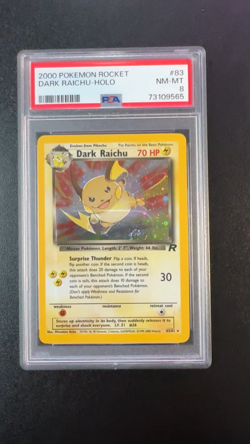 Pokemon TCG Dark Raichu 83/82 Team Rocket Secret Rare Holo PSA 8 NM-MT * SWIRL * - Image 2