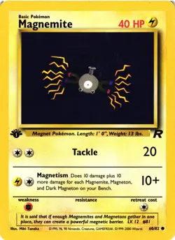 Pokemon TCG Team Rocket 60/82 Magnemite 1st Edition LP/MP - Image 1