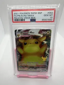 2021 Pokemon Swsh Bsp Fa/Pikachu Vmax #062 Pikachu Vmax Box PSA 10 GEM MT - Image 1