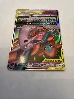 Pokemon TCG: Espeon & Deoxys GX 72/236 Sun & Moon Unified Minds Ultra Rare - Image 3