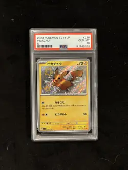 Pikachu JP 236/190 PSA 10 GEM MINT Pokemon Sv4a-shiny Treasure EX S - Image 1