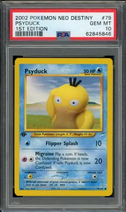 PSA 10 Psyduck 79/105 Neo Destiny 1st Edition 2002 Pokemon - Image 1
