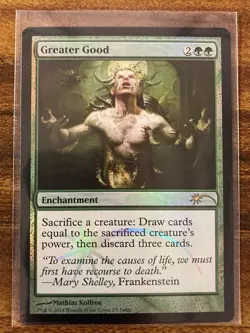 MTG✨GREATER GOOD Judge Promo FOIL✨MINT RARE 2014 M. Kollros Art UNPLAYED ! - Image 1