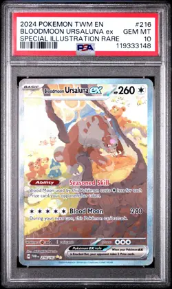 2024 POKEMON TWM EN-TWILIGHT MASQUERADE #216 BLOODMOON URSALUNA EX PSA 10 - Image 1
