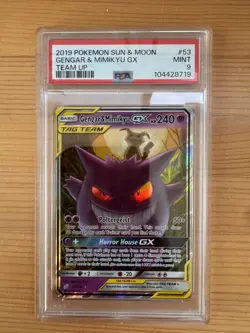 Pokemon Gengar & Mimikyu GX 53/181 Sm-Team Up Holo Psa 9 Super Clean - Image 3