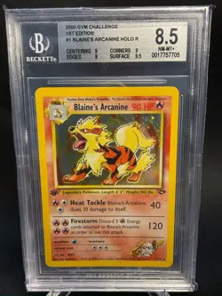 BGS 8.5 Pokemon 2000 Gym Challange BLAINE'S ARCANINE 1st EDITION 1 - Image 1