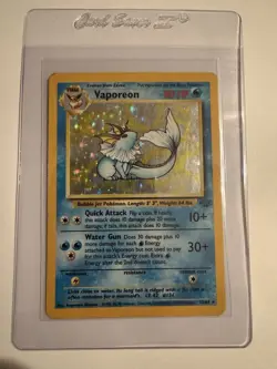 Pokemon Vaporeon 12/64 Jungle Holo Rare Unlimited 80 HP English 1999 GAMEFREAK - Image 1
