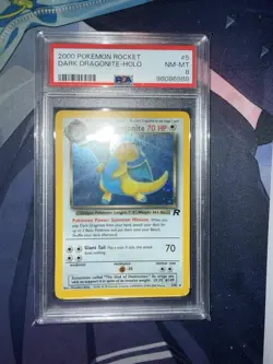 Pokemon 2000 Team Rocket Dark Dragonite Holo Rare 5/82 PSA 8 NM-MT Near Mint - Image 1