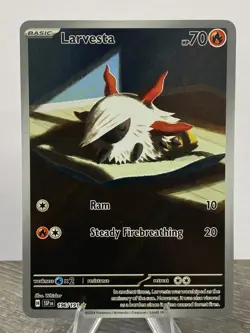 Larvesta Illustration Rare Surging Sparks Pokemon Card 196/191 NM Condition - Image 1