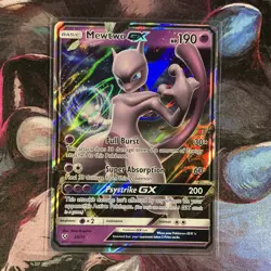 Pokemon Mewtwo GX Shining Legends Ultra Rare Full Art Holo 39/73 190 HP Card - Image 1